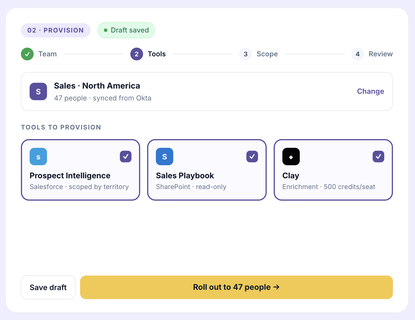 Provision sales tools screenshot